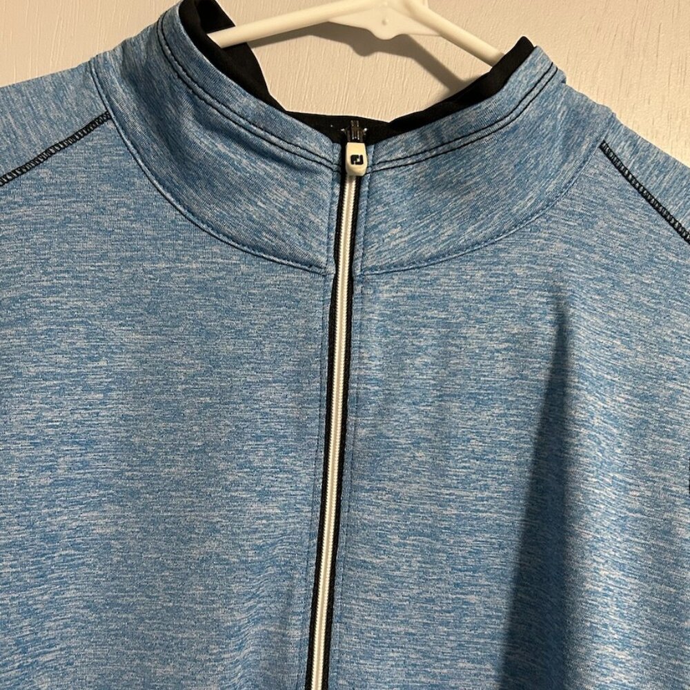FootJoy Heathered Blue 1/4 Quarter Zip Golf Pullover Women's Size L - Picture 2 of 12